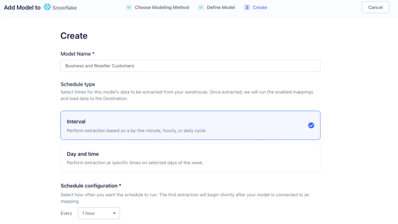 Reverse ETL model setup