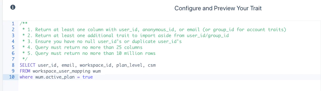 SQL trait in Engage