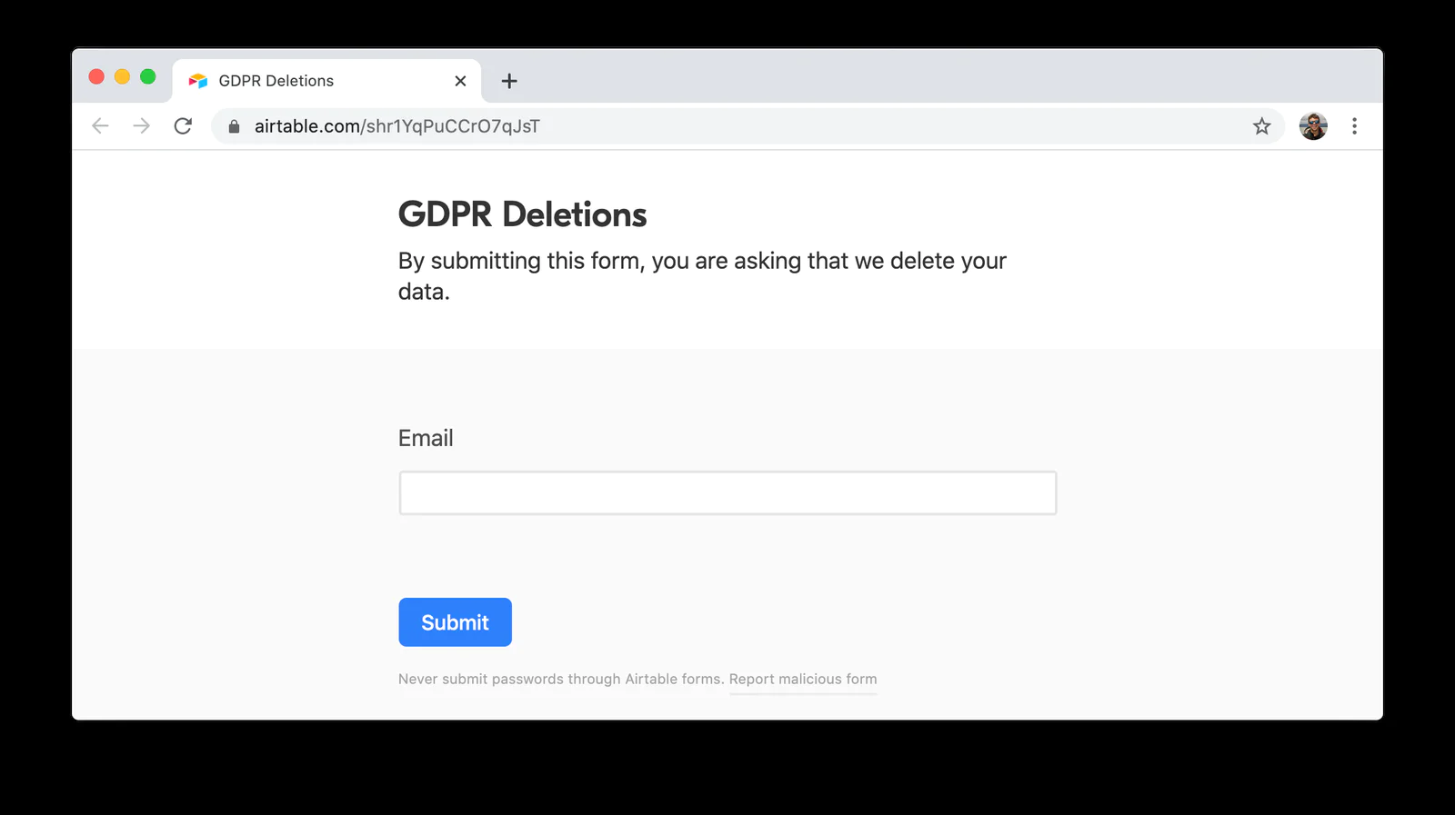 GDPR deletions