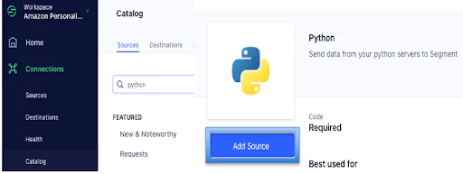 Adding python source