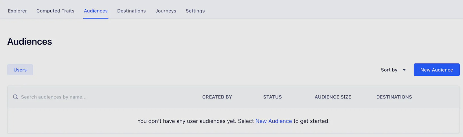 New Audience button in audience builder in Personas